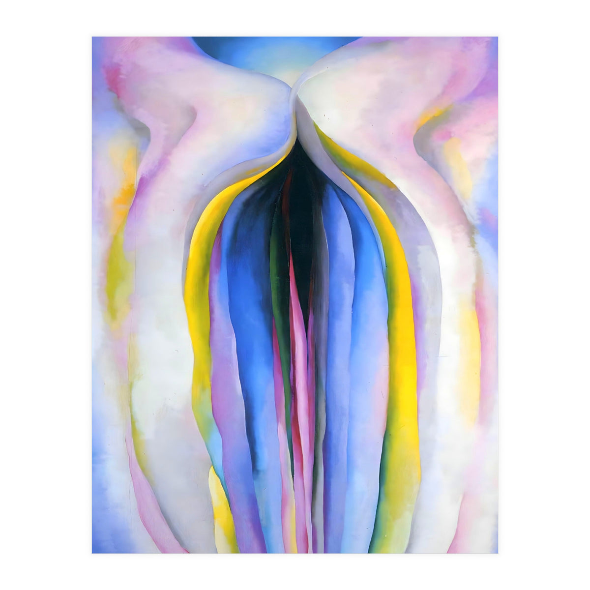 Georgia O’Keeffe – Grey Line with Black, Blue and Yellow (1923) | Elegant Abstract Modernist Composition with Bold Color Contrast (Print Only)