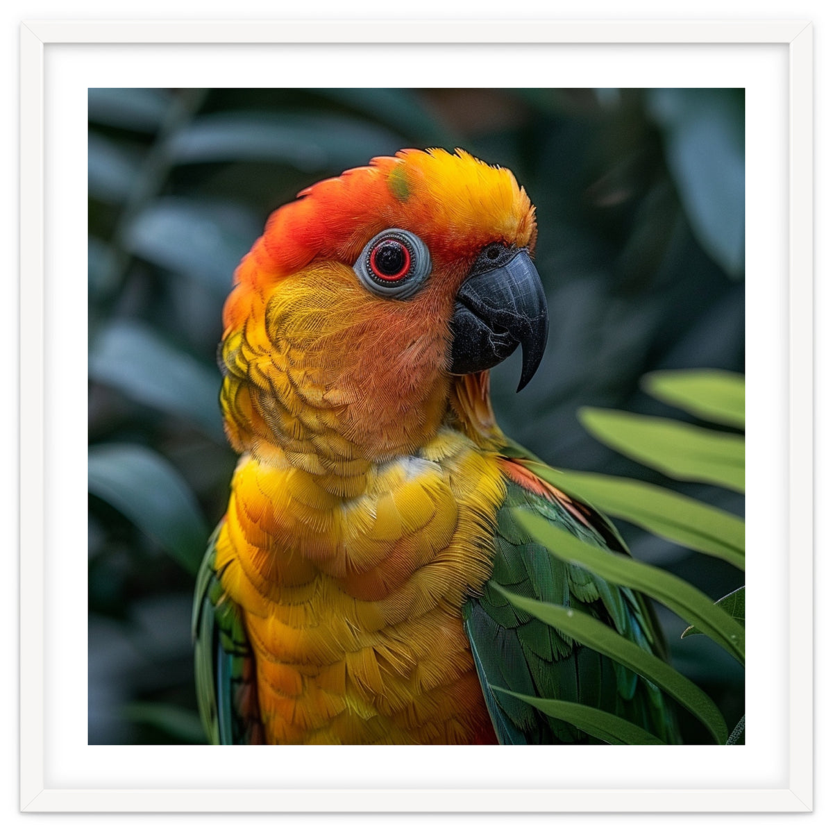 Close Up Of A Colorful Sun Conure Parrot