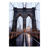 Brooklyn Bridge, USA, Moody NYC Architecture, Rainy Urban Photography (Print Only) thumbnail