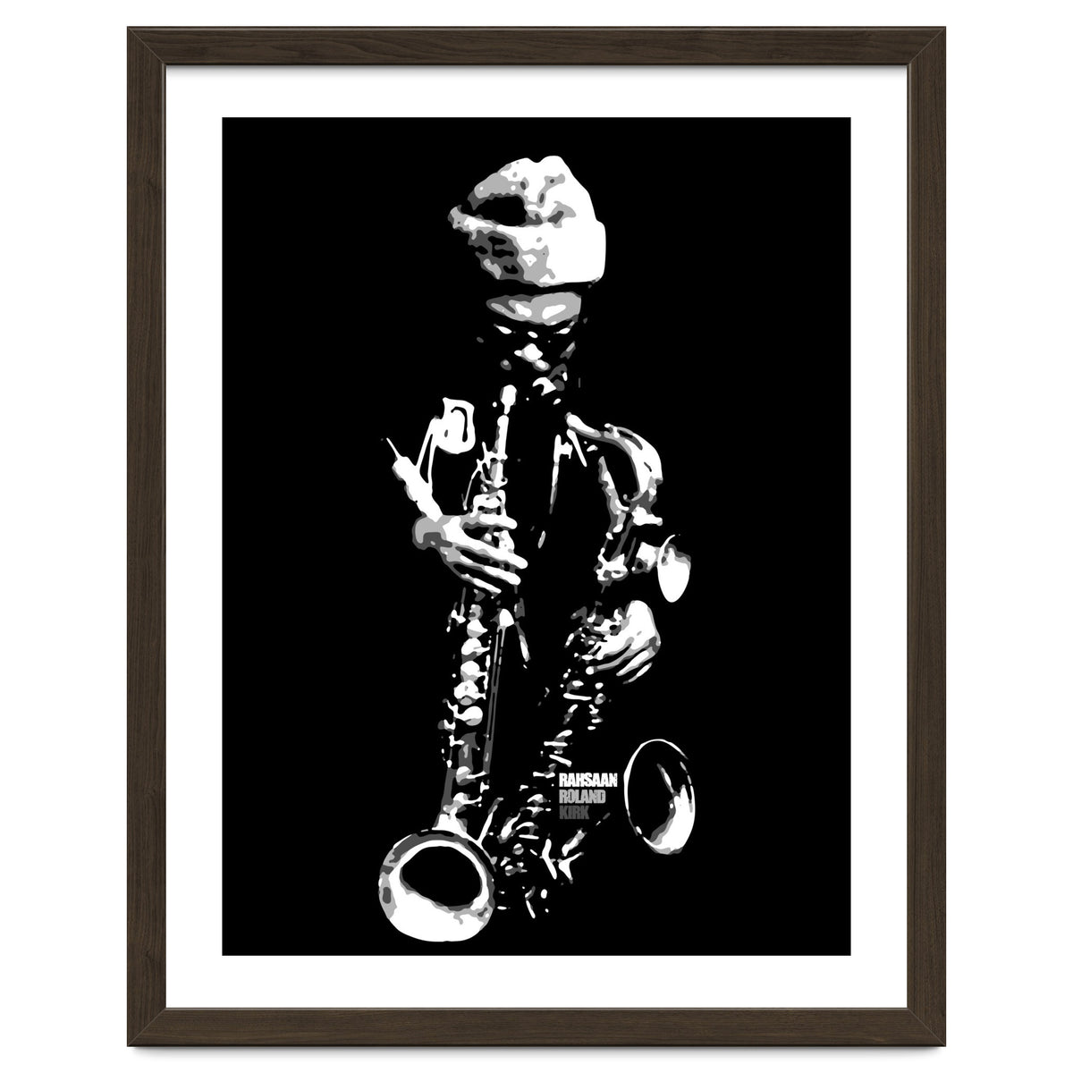 Rahsaan Roland Kirk Jazz Music Legend in Grayscale