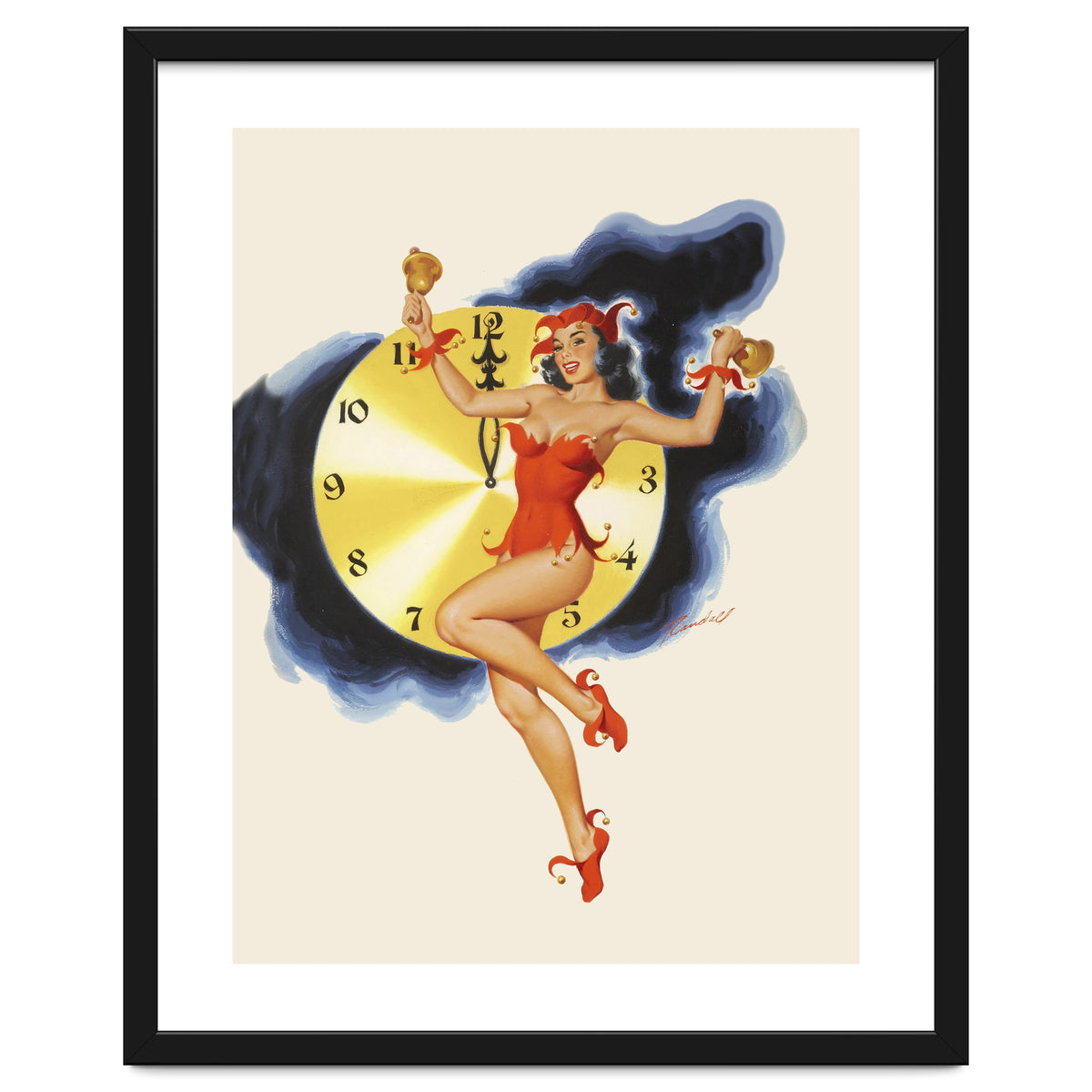 Pinup Girl Celebrating New Year