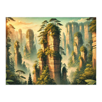 Vintage China, Zhangjiajie Stone Pillars Poster (Print Only)