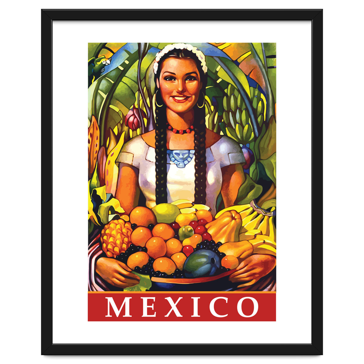 Mexico, Woman With Fruit Basket