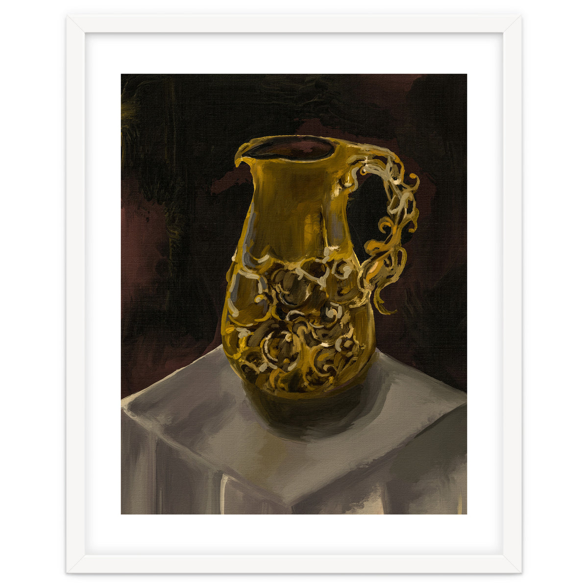 Golden Jug oil painted