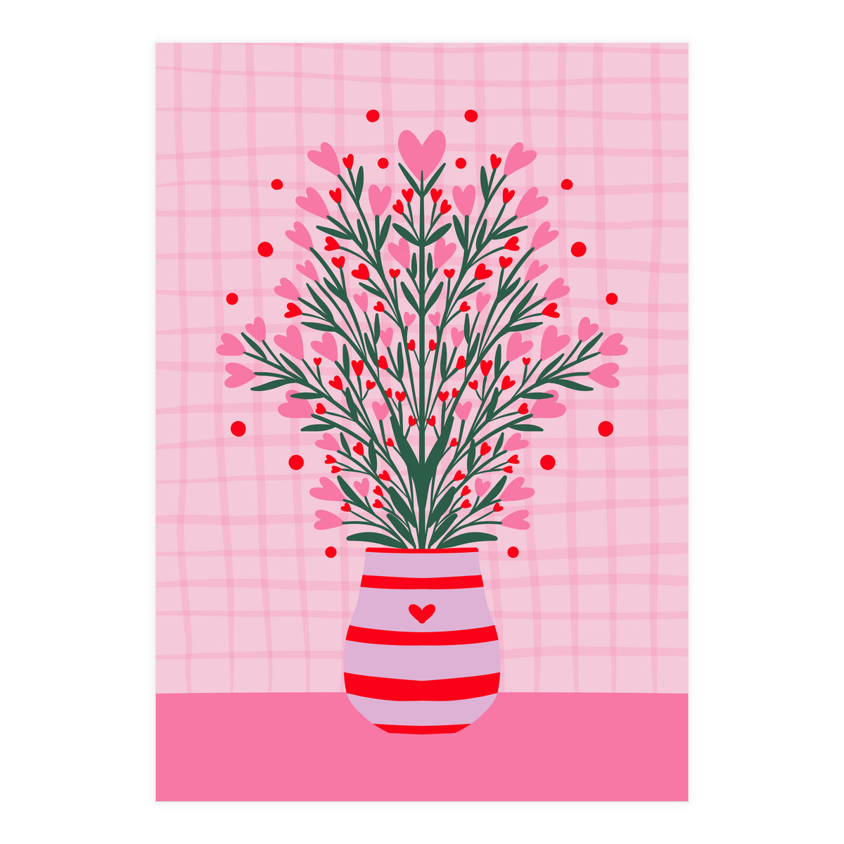 Heart Flowers Vase (Print Only)
