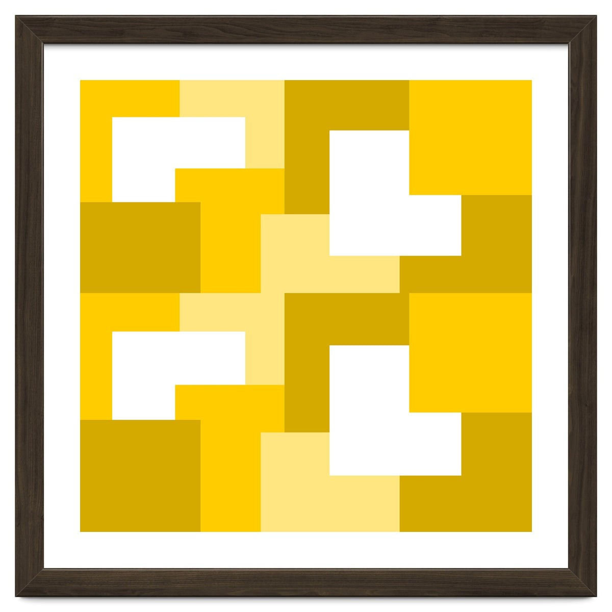 Yellow Abstract Square Tiles Pattern