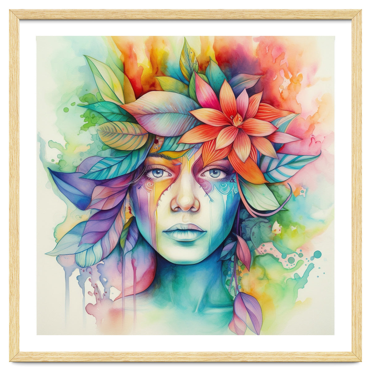 Watercolor Tropical Woman #2