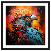 Vibrant Eagle Portrait Abstract Colorful Splatter Art
