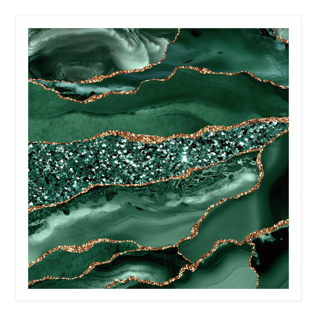 Agate Glitter Ocean Texture 16 (Print Only)