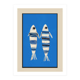 Minimal Fish On Blue (Print Only) thumbnail