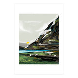 Graze, Cattle Nature Landscape Painting, Mountains Wild Adventure Cows, Animals Grassland Bohemian (Print Only) thumbnail
