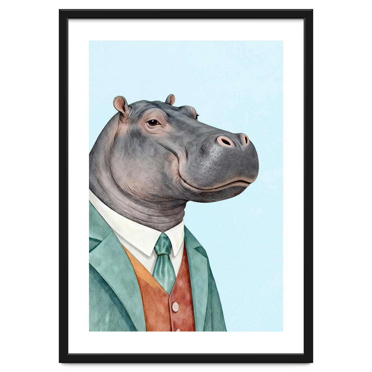 Hippopotamus in Suit