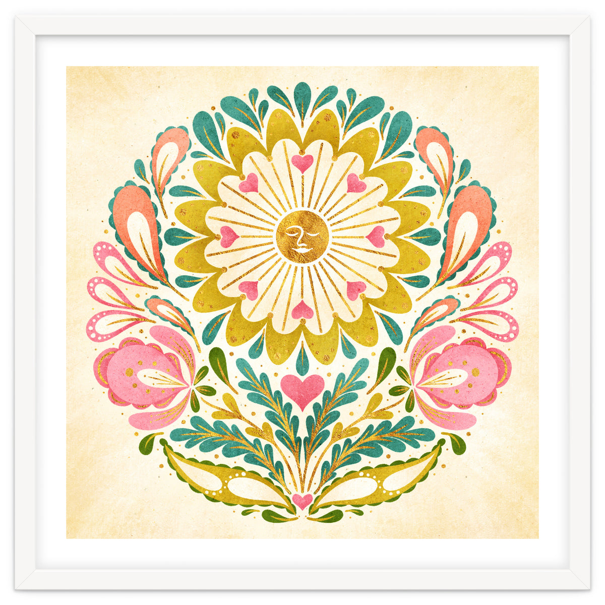 Solar Folk Art Mandala