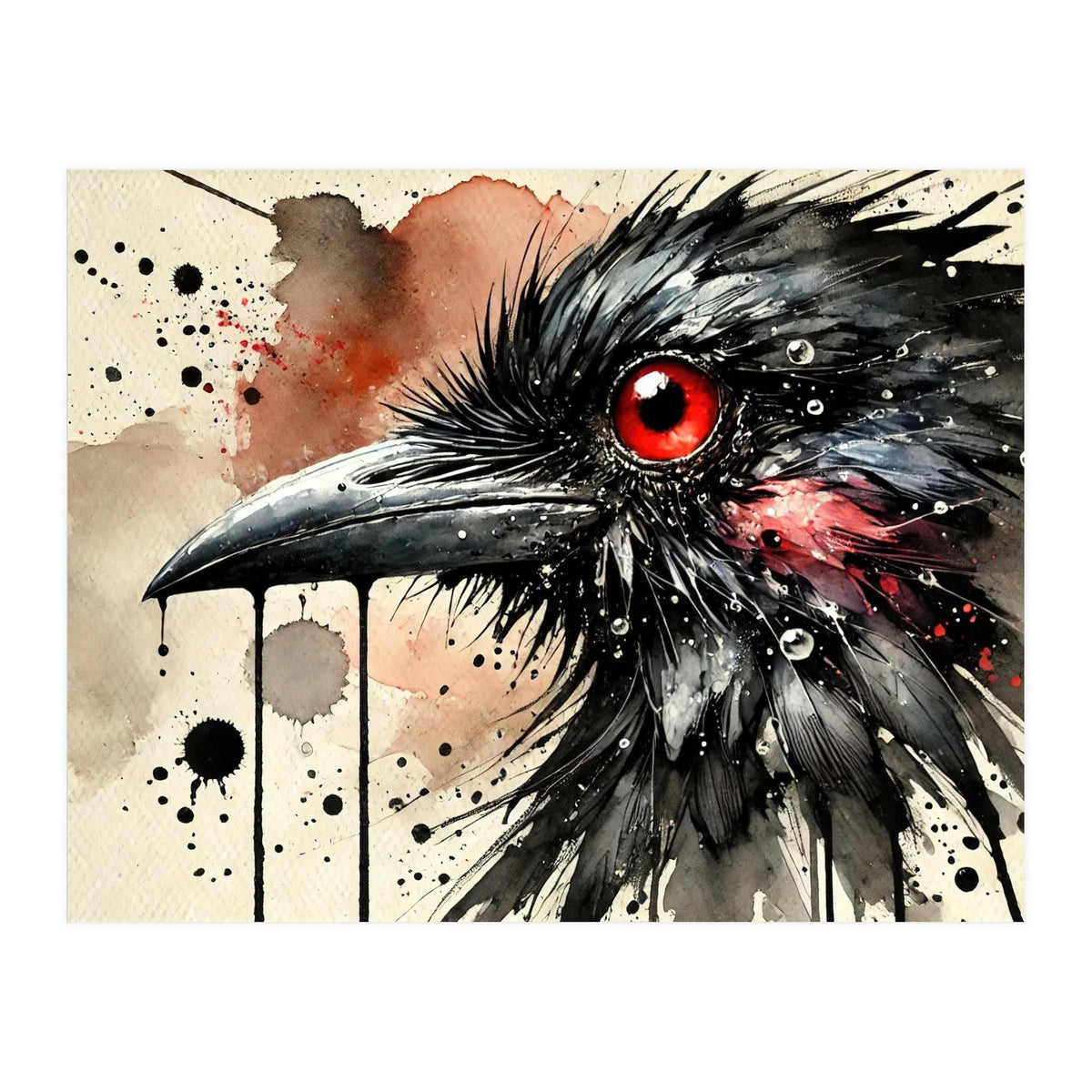 Dramatic Raven Portrait (Print Only)