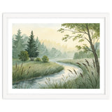 Misty Morning Riverbank: A Woodland Sanctuary thumbnail