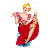 Pinup Blonde Posing With Ice Cream (Print Only) thumbnail
