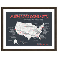 USA Map of Alien First Contacts in Movies