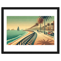 Vintage Coastal Promenade Poster