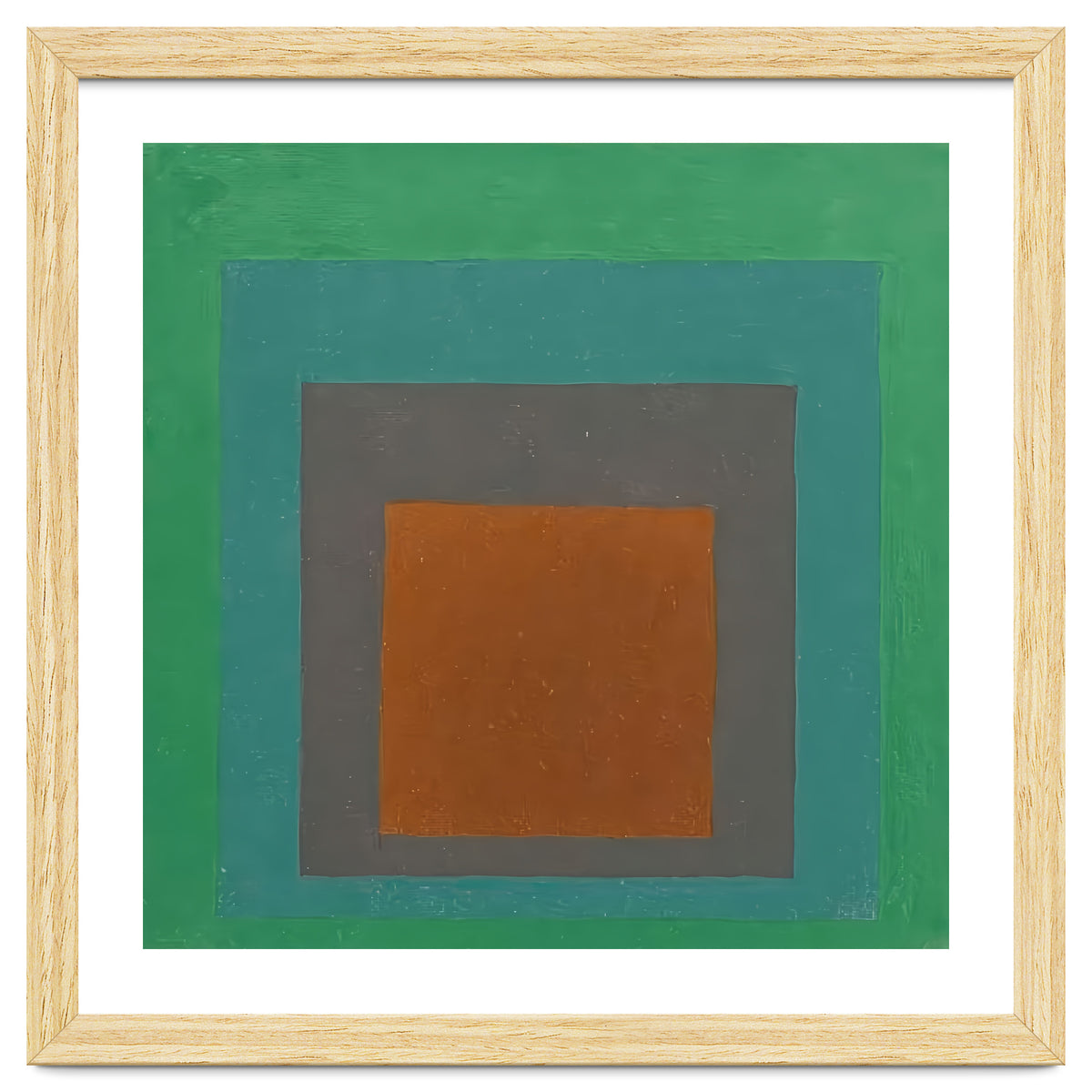 JOSEF ALBERS - HOMAGE TO THE SQUARE GREY BROWN GREEN