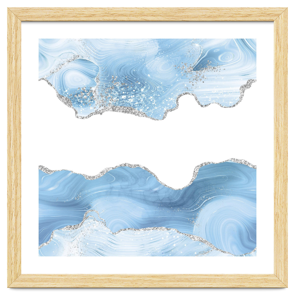 Blue & Silver Agate Glitter Texture 07