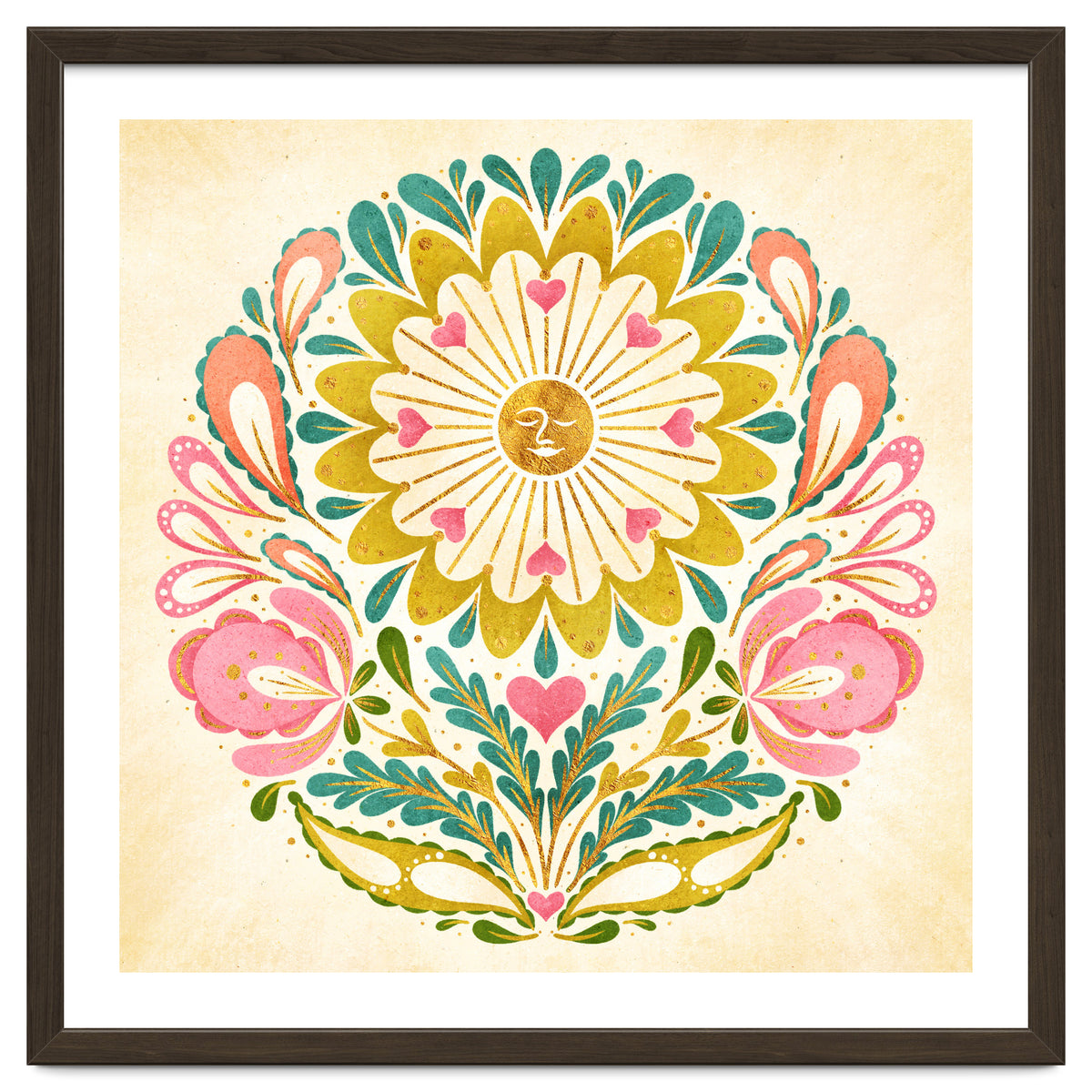 Solar Folk Art Mandala