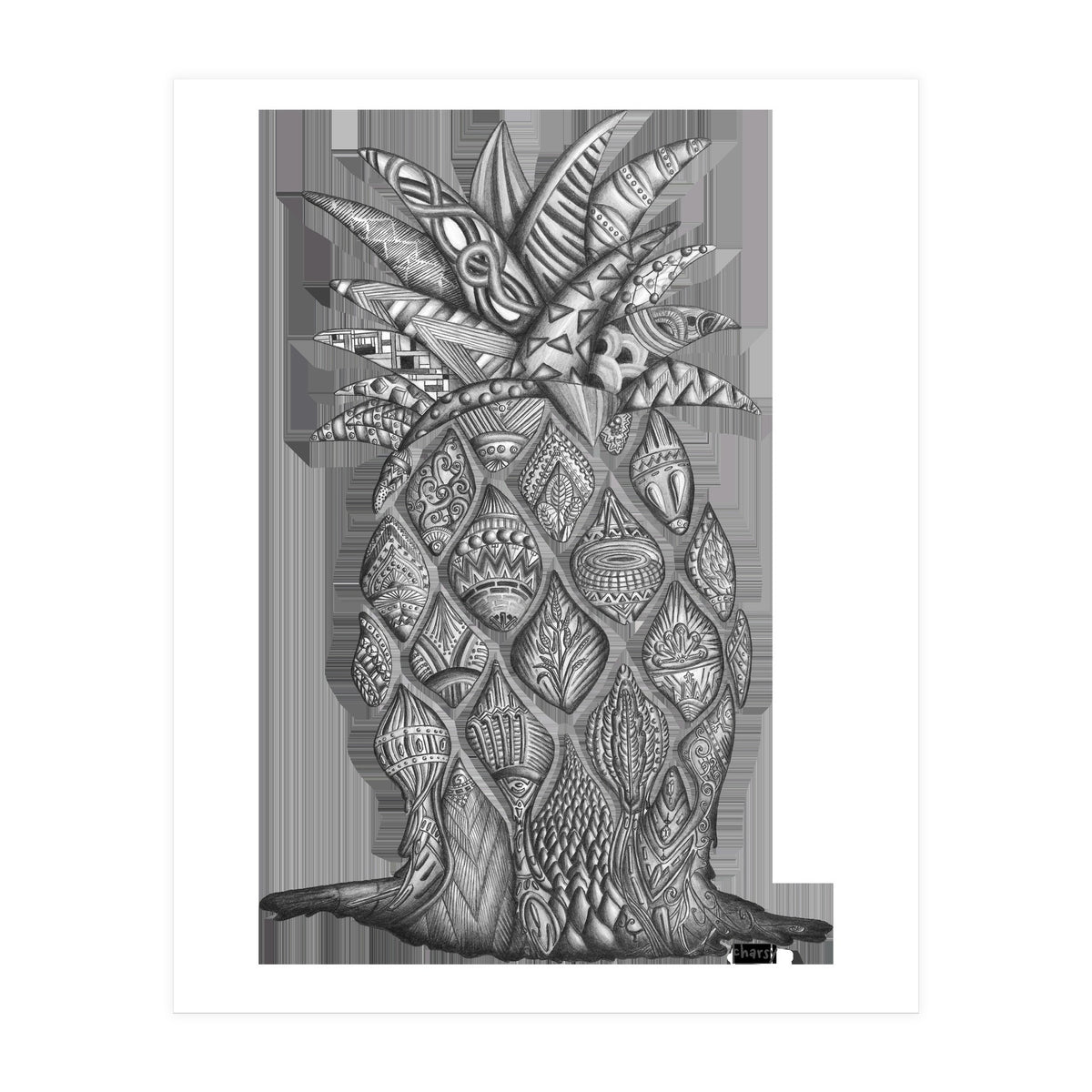 Surreal melting pineapple by Charsy (Print Only)