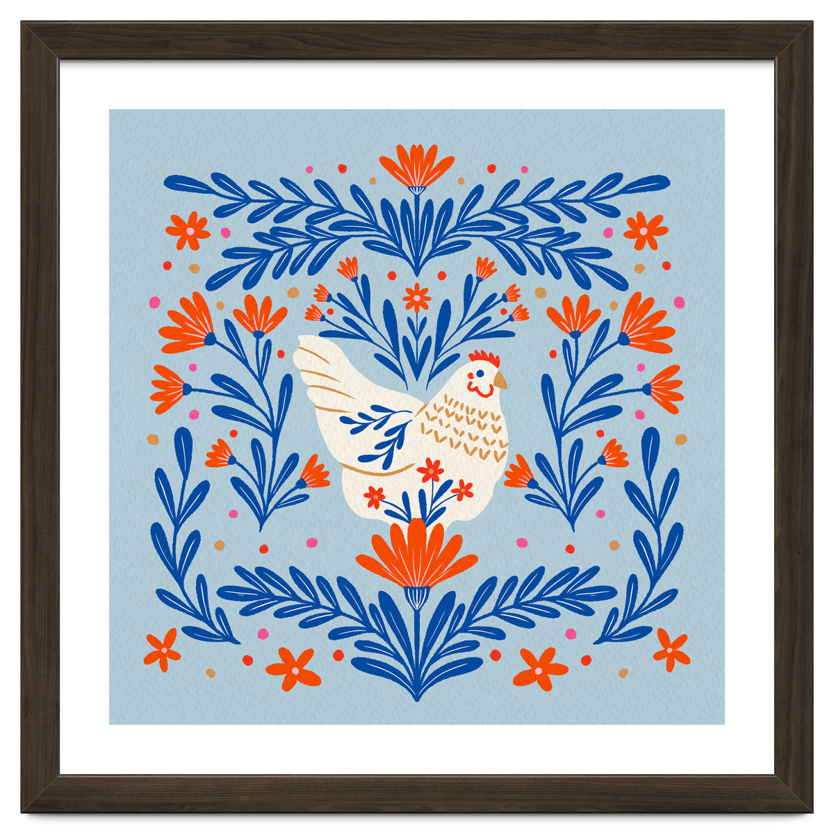 Blooming Chicken Blue And Orange