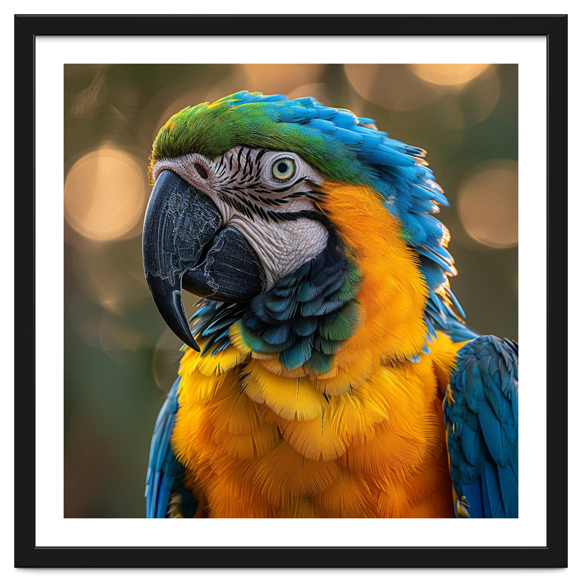 Blue And Gold Macaw Portrait Close Up