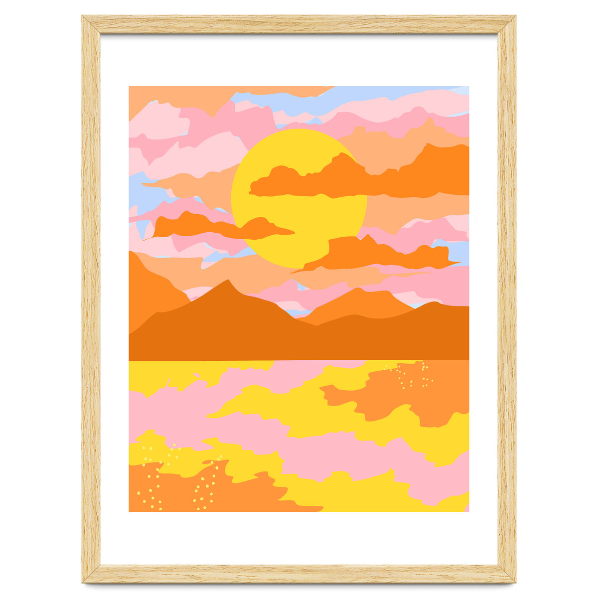 Colors Of The Sky, Sunset Sunrise Nature Landscape Illustration, Travel Adventure Bohemian Colorful