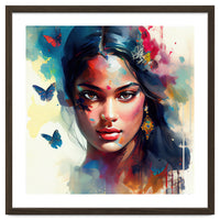 Azure Butterflies Hindu Portrait