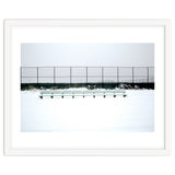 Bench with no people in snowy winter thumbnail