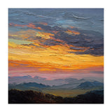 Vibrant Golden Hour Horizon Over Distant Mountain Ridges (Print Only) thumbnail