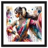 Hindu Woman Dancer With Jewelry And Sari thumbnail