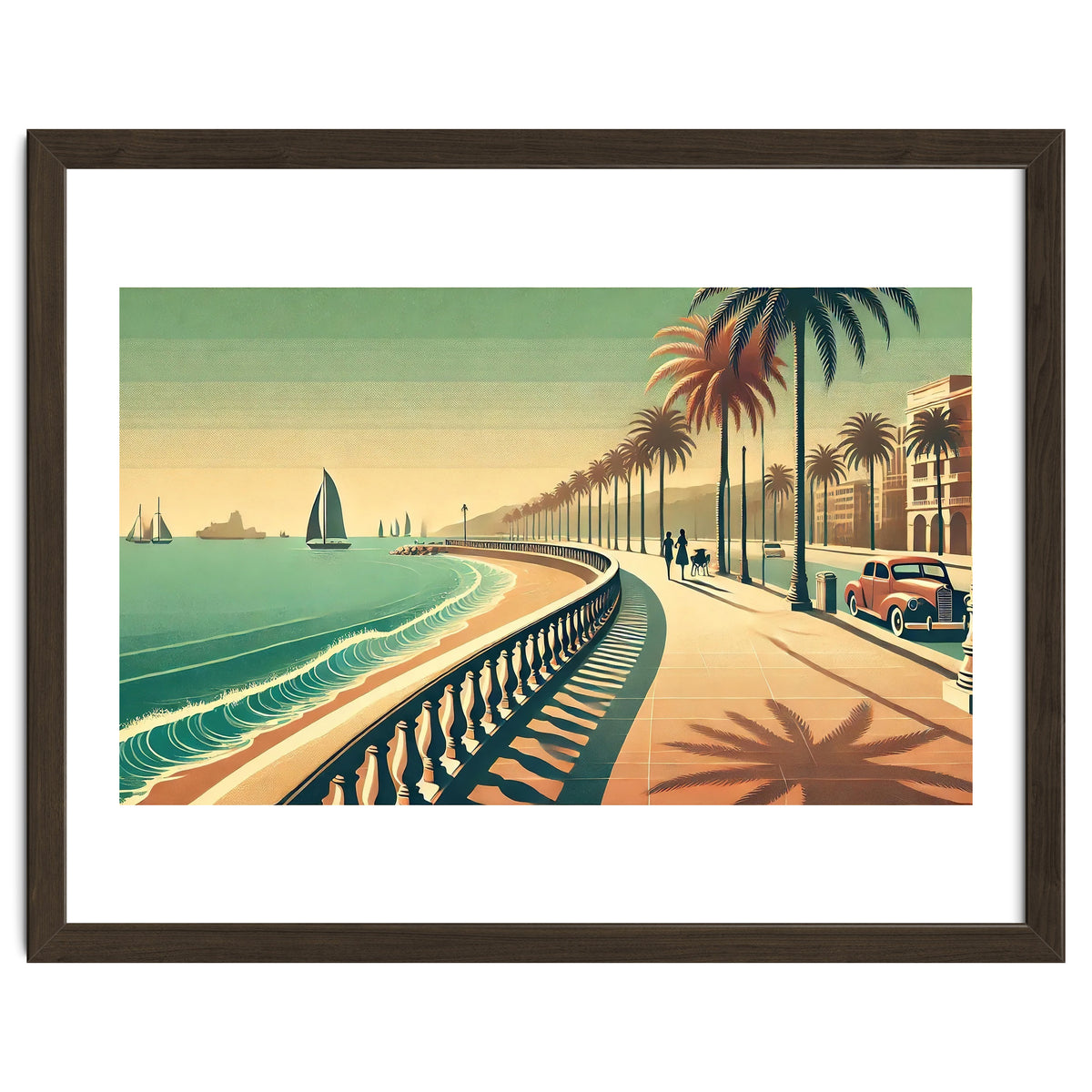 Vintage Coastal Promenade Poster