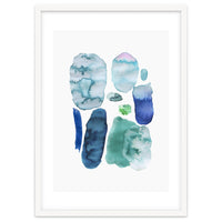 Watercolor Aqua Abstract Spots II