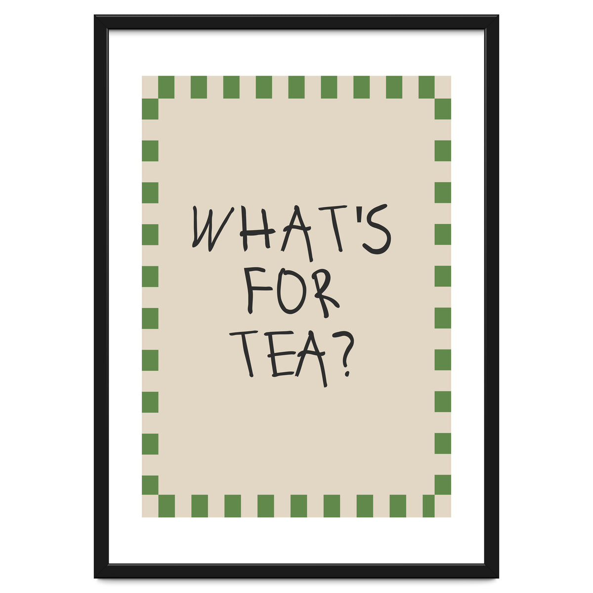 What’s For Tea, Cute Kitchen Quote Print, Playful Wall Art for Dining Spaces