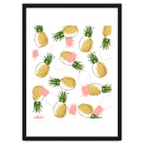 Pineapples & Pine Cones, Eclectic Tropical Nature Illustration, Quirky Fun Fruit Food Graphic Design thumbnail