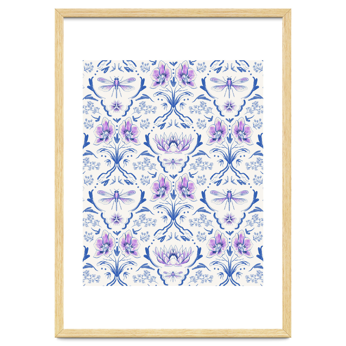 Bohemian Garden Blue Pattern
