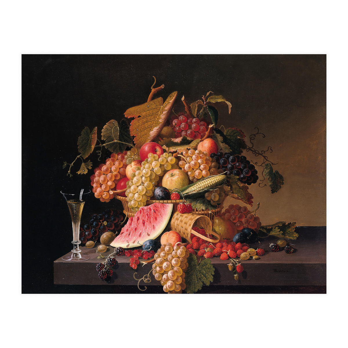 Paul Lacroix (Activo en Nueva York, entre 1855 y 1869-). The Abundance of Summer (s.f). Oil on ca... (Print Only)