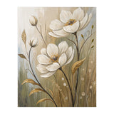 Elegant White Anemone Floral Oil Painting (Print Only) thumbnail