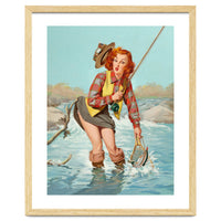 Sexy Pinup Girl On Fishing Accident