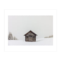 Wooden shed with snow (Print Only)