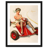 Pinup Sexy Girl On A Go Cart Car thumbnail