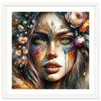 Floral Forest Druid Woman Portrait