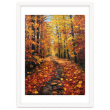 Sun-Drenched Golden Forest Path with Vibrant Autumn Foliage thumbnail