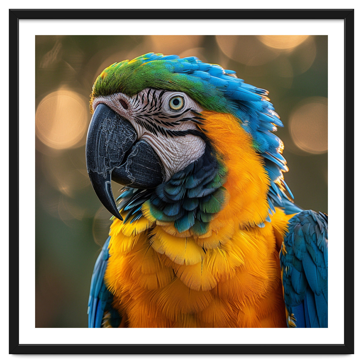 Blue And Gold Macaw Portrait Close Up
