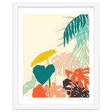 Tropical Nature, Botanical Pastel Jungle Plants Illustration, Minimal Bohemian Palm Monstera Forest thumbnail