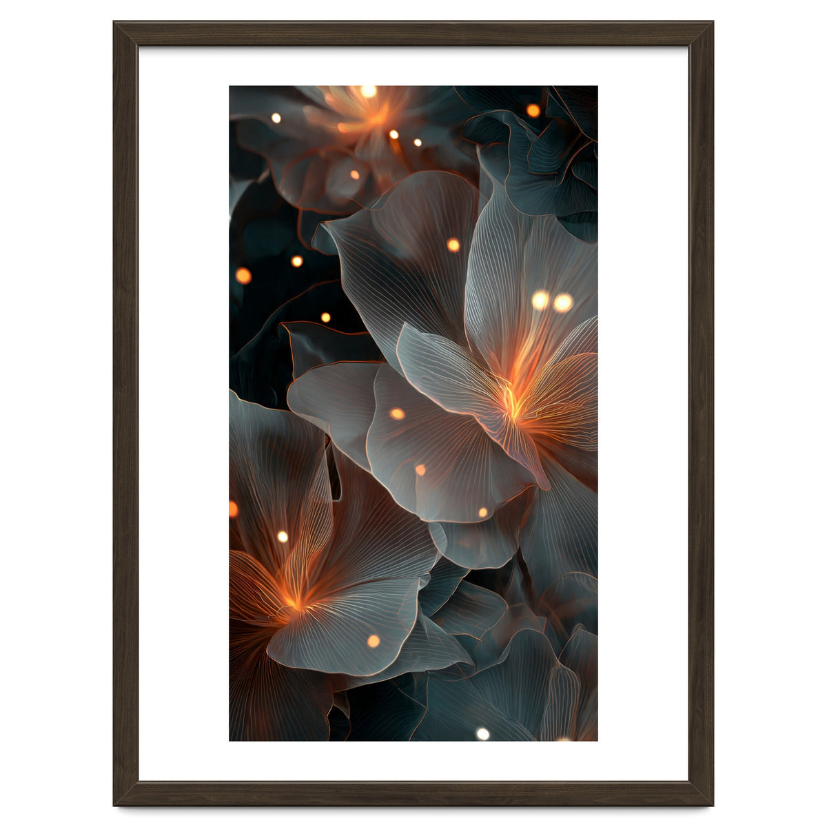 Ethereal Glowing Flora: Abstract Translucent Petals