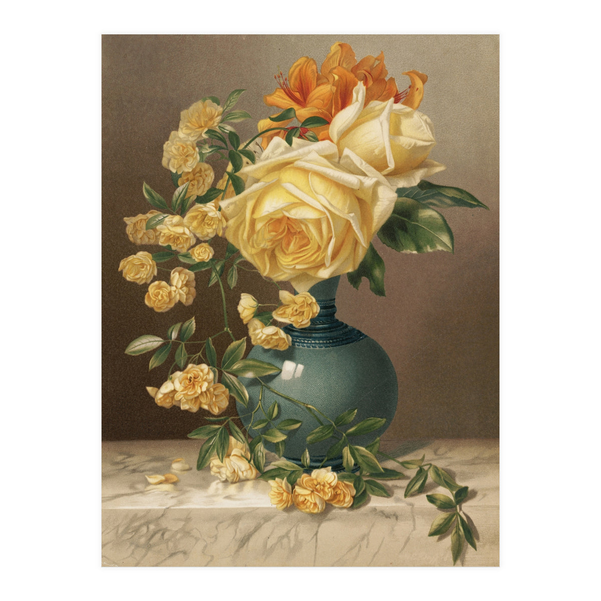 William Duffield – Marchal Niel Roses (1883) Botanical Floral Print (Print Only)