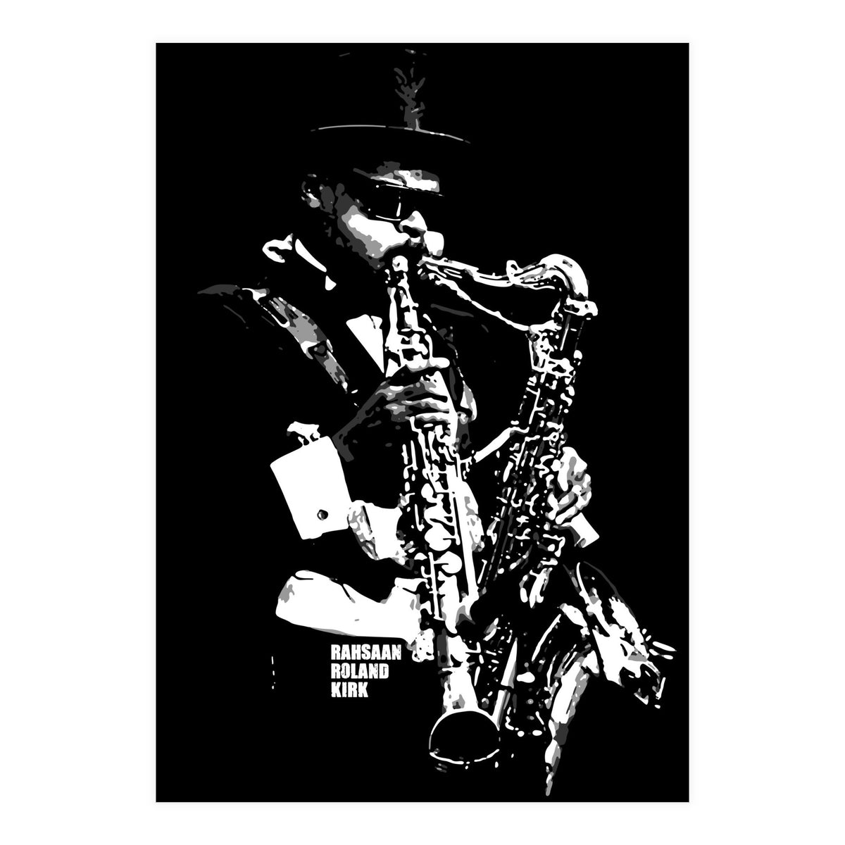 Rahsaan Roland Kirk American Jazz Multi-Instrumentalist (Print Only)